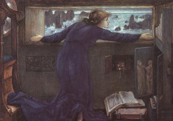 Sir Edward Coley Burne-Jones : Dorigen of Britian Waiting for the Return of her Husband